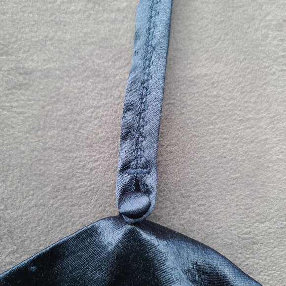 Free People Intimately Oh My Shine Satin Jumpsuit M Navy Blue Side Buttons NWOT - Picture 6 of 10